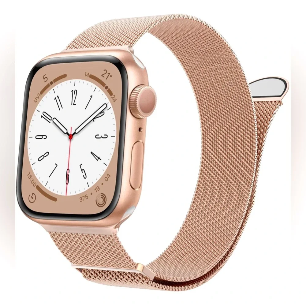 Marge Plus Apple Watch Band Unisex Stainless Steel Mesh Rose Gold